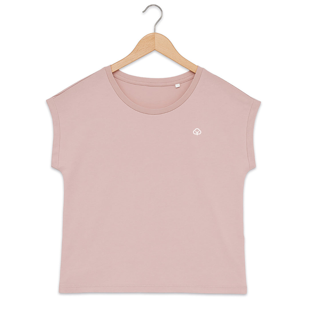 T-shirt femme biologique manches à revers